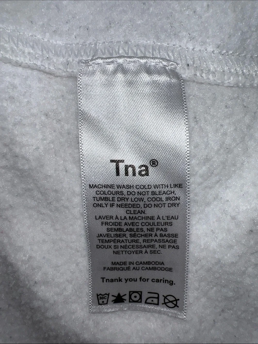 Aritzia TNA Cozy Fleece Hoodie in White - Picture 10 of 10